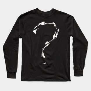 Question Mark ? Flame Black and White Modern Design Typography Long Sleeve T-Shirt